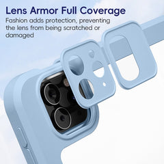 For iPad 2025 / 2022 ZGA Tri-Fold 360 Rotation Smart Leather Tablet Case(Blue) - HoMEdemic™ 