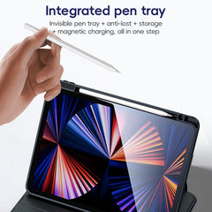 For iPad 2025 / 2022 ZGA Tri-Fold 360 Rotation Smart Leather Tablet Case(Blue) - HoMEdemic™ 