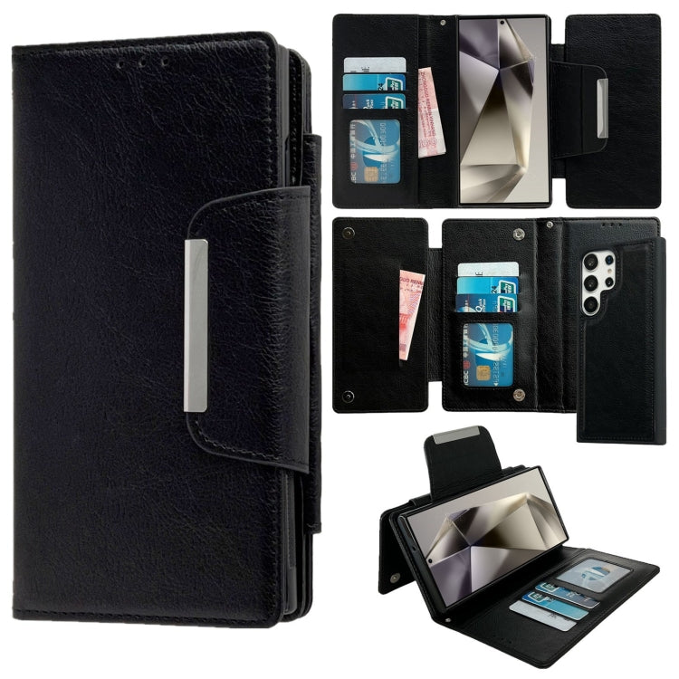 For Samsung Galaxy S24 Ultra 5G Multifunctional 7-Card Wallet Leather Phone Case(Black) - HoMEdemic™ 