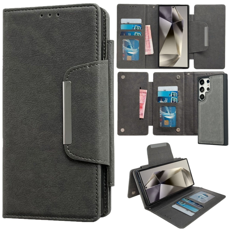 For Samsung Galaxy S24 Ultra 5G Multifunctional 7-Card Wallet Leather Phone Case(Grey) - HoMEdemic™ 