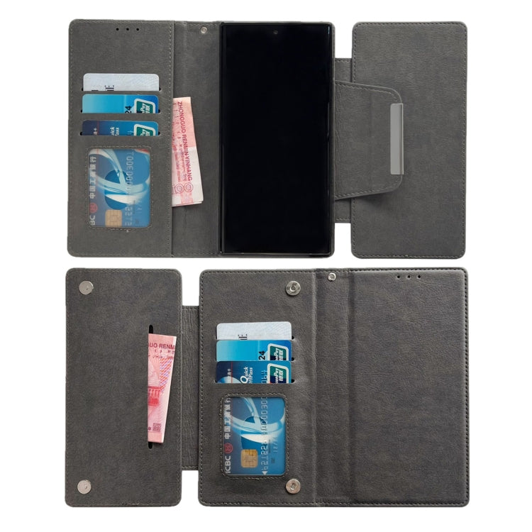 For Samsung Galaxy S24 Ultra 5G Multifunctional 7-Card Wallet Leather Phone Case(Grey) - HoMEdemic™ 
