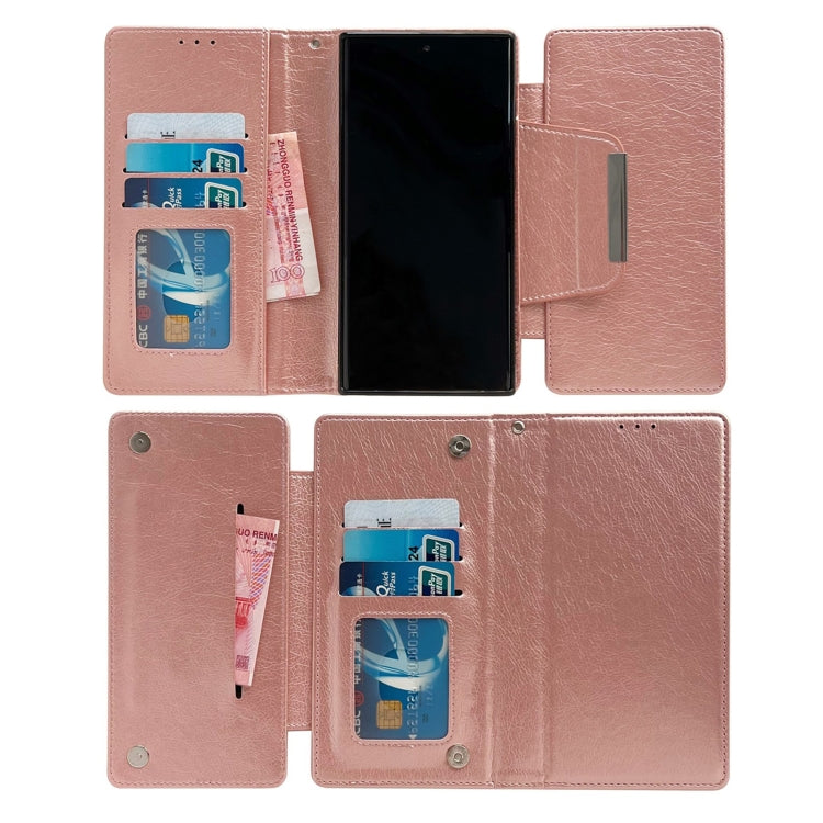 For Samsung Galaxy S24 Ultra 5G Multifunctional 7-Card Wallet Leather Phone Case(Rose Gold) - HoMEdemic™ 