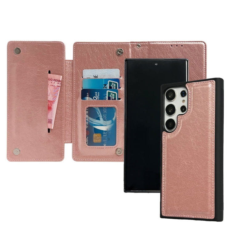 For Samsung Galaxy S24 Ultra 5G Multifunctional 7-Card Wallet Leather Phone Case(Rose Gold) - HoMEdemic™ 