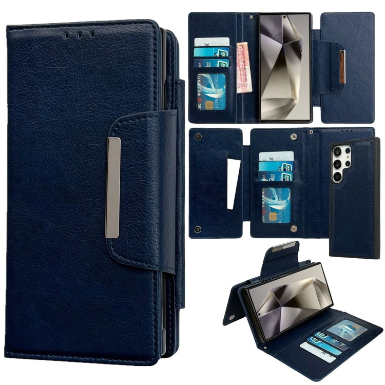 For Samsung Galaxy S24 Ultra 5G Multifunctional 7-Card Wallet Leather Phone Case(Royal Blue) - HoMEdemic™ 