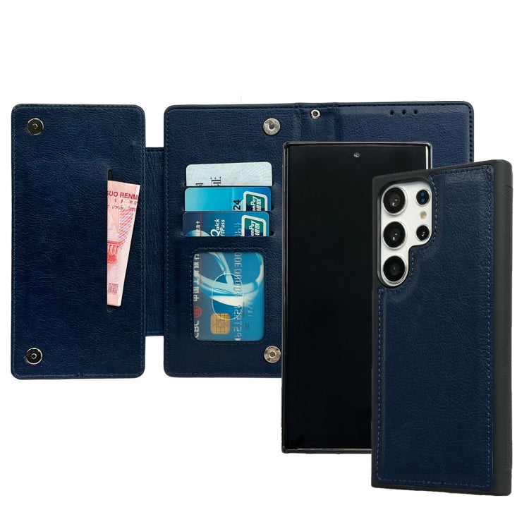 For Samsung Galaxy S24 Ultra 5G Multifunctional 7-Card Wallet Leather Phone Case(Royal Blue) - HoMEdemic™ 