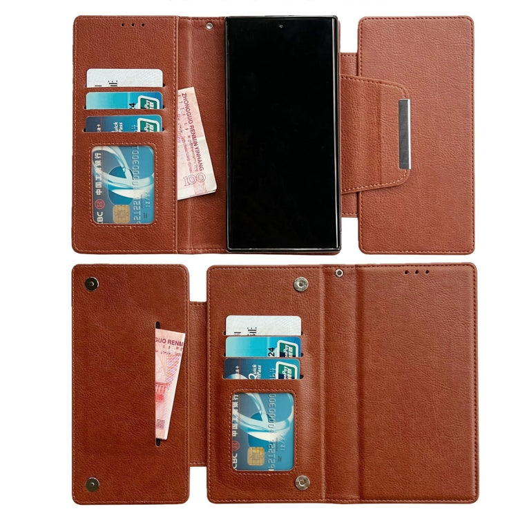 For Samsung Galaxy S24 Ultra 5G Multifunctional 7-Card Wallet Leather Phone Case(Brown) - HoMEdemic™ 