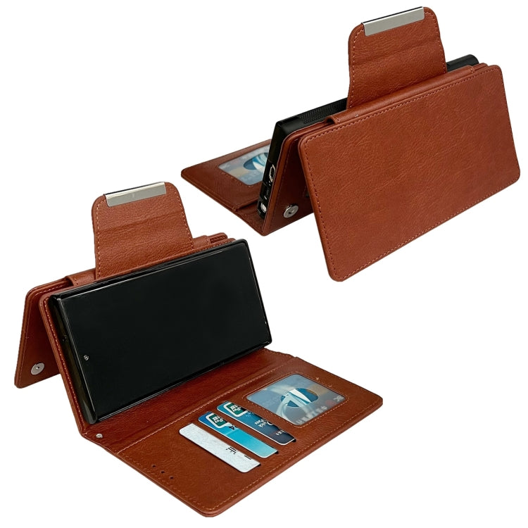 For Samsung Galaxy S24 Ultra 5G Multifunctional 7-Card Wallet Leather Phone Case(Brown) - HoMEdemic™ 