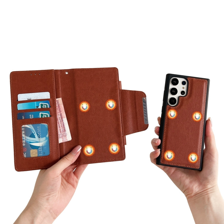 For Samsung Galaxy S24 Ultra 5G Multifunctional 7-Card Wallet Leather Phone Case(Brown) - HoMEdemic™ 