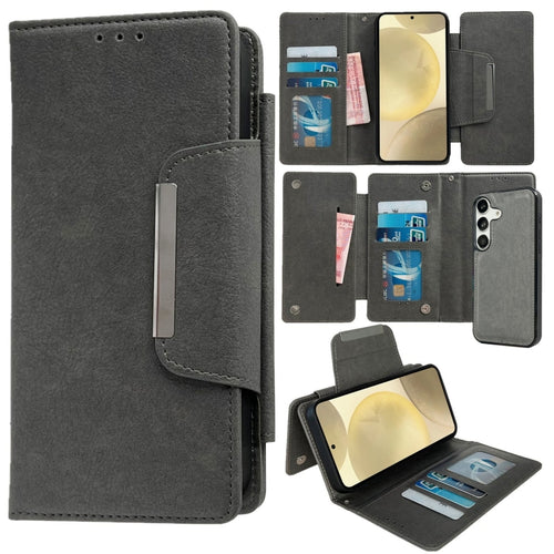 For Samsung Galaxy S24 5G Multifunctional 7-Card Wallet Leather Phone Case(Grey) - HoMEdemic™ 