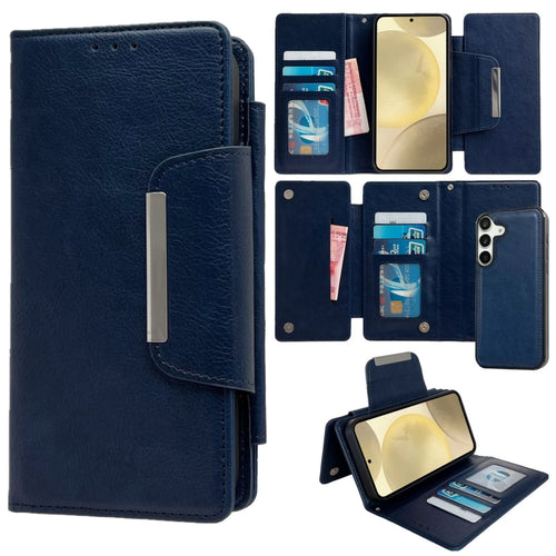 For Samsung Galaxy S24 5G Multifunctional 7-Card Wallet Leather Phone Case(Royal Blue) - HoMEdemic™ 