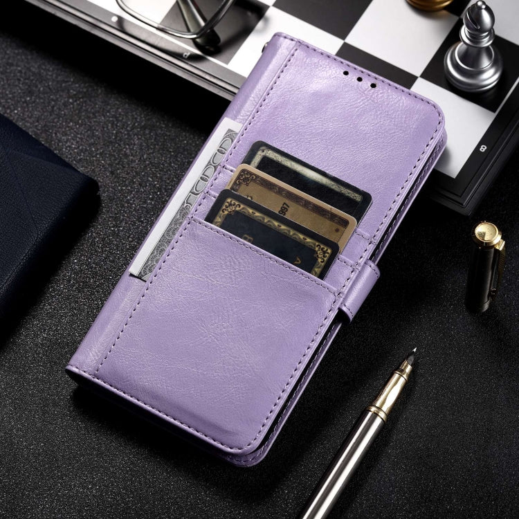 For iPhone 15 Pro Simple 6-Card Wallet Leather Phone Case(Purple) - HoMEdemic™ 