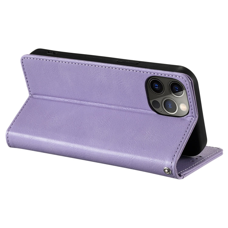 For iPhone 15 Pro Simple 6-Card Wallet Leather Phone Case(Purple) - HoMEdemic™ 