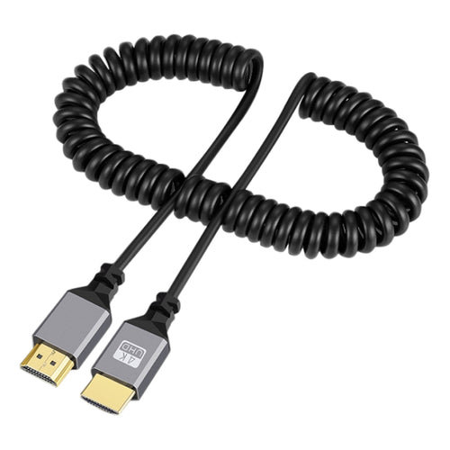 HDMI Type-A to HDMI Type-A HDMI OD4.0 Spring Cable, Length: 0.5m~2.4m(Grey Shell) - HoMEdemic™ 