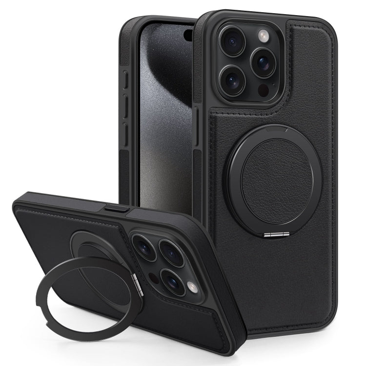 For iPhone 15 Pro Max Yashi 360 Degree Rotating MagSafe Bracket Phone Case(Black) - HoMEdemic™ 