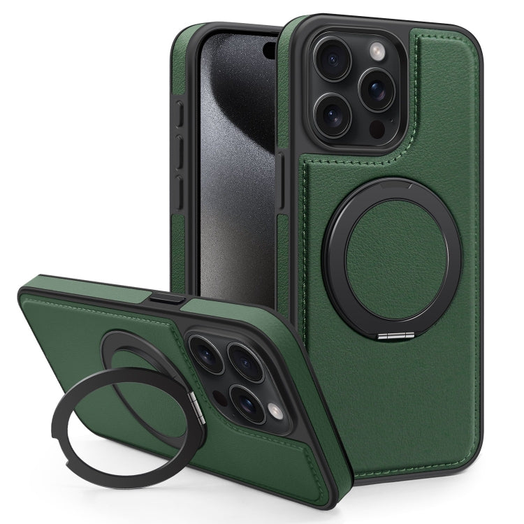 For iPhone 15 Pro Yashi 360 Degree Rotating MagSafe Bracket Phone Case(Dark Green) - HoMEdemic™ 