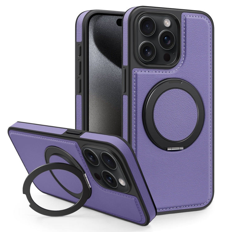 For iPhone 15 Pro Yashi 360 Degree Rotating MagSafe Bracket Phone Case(Purple) - HoMEdemic™ 