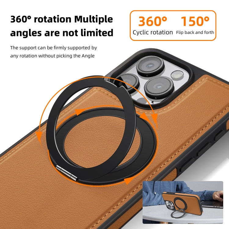 For iPhone 15 Pro Max Yashi 360 Degree Rotating MagSafe Bracket Phone Case(Brown) - HoMEdemic™ 