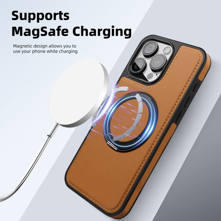 For iPhone 15 Pro Max Yashi 360 Degree Rotating MagSafe Bracket Phone Case(Brown) - HoMEdemic™ 