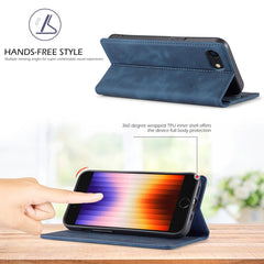 For iPhone 16e LC.IMEEKE Strong Magnetism Microfiber Leather Phone Case(Blue) - HoMEdemic™ 