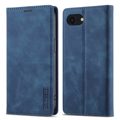 For iPhone 16e LC.IMEEKE Strong Magnetism Microfiber Leather Phone Case(Blue) - HoMEdemic™ 