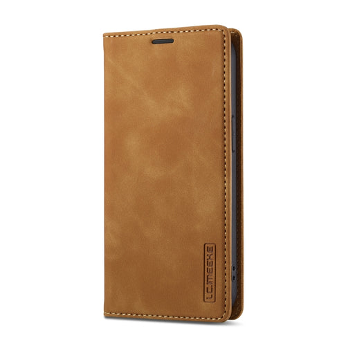 For iPhone 16e LC.IMEEKE Strong Magnetism Microfiber Leather Phone Case(Brown) - HoMEdemic™ 