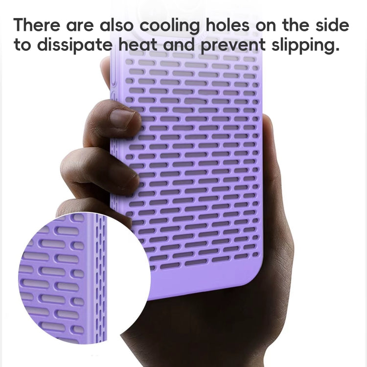 For iPhone 15 Pro Max Hollow Heat Dissipation TPU Phone Case(Purple) - HoMEdemic™ 