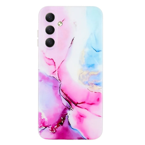 For Samsung Galaxy S24 5G IMD Marble Pattern TPU Phone Case(Pink Blue) - HoMEdemic™ 