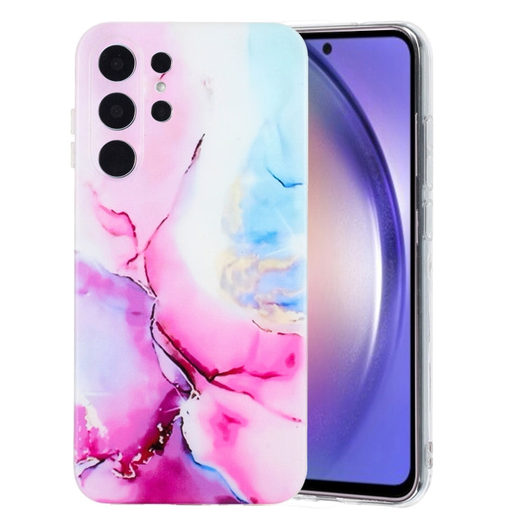 For Samsung Galaxy S24 Ultra 5G IMD Marble Pattern TPU Phone Case(Pink Blue) - HoMEdemic™ 
