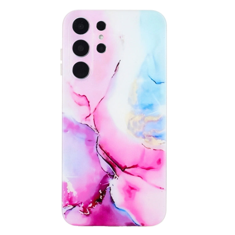 For Samsung Galaxy S24 Ultra 5G IMD Marble Pattern TPU Phone Case(Pink Blue) - HoMEdemic™ 