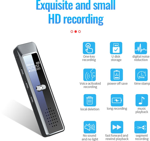 JNN Q7 Mini Portable Voice Recorder with OLED Screen, Memory:4GB(Metal Gray) - HoMEdemic™ 