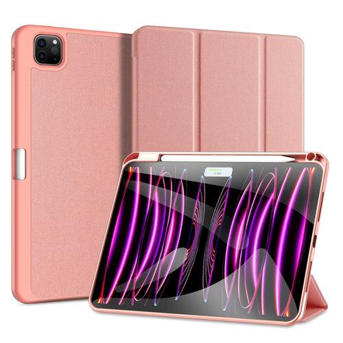 For iPad Pro 11 2024 DUX DUCIS Domo Series Cloth Texture Magnetic Leather Tablet Case(Pink) - HoMEdemic™ 