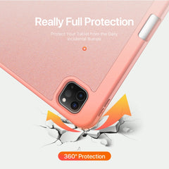 For iPad Pro 11 2024 DUX DUCIS Domo Series Cloth Texture Magnetic Leather Tablet Case(Pink) - HoMEdemic™ 