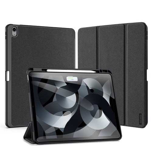 For iPad Air 13 2024 DUX DUCIS Domo Series Cloth Texture Magnetic Leather Tablet Case(Black) - HoMEdemic™ 