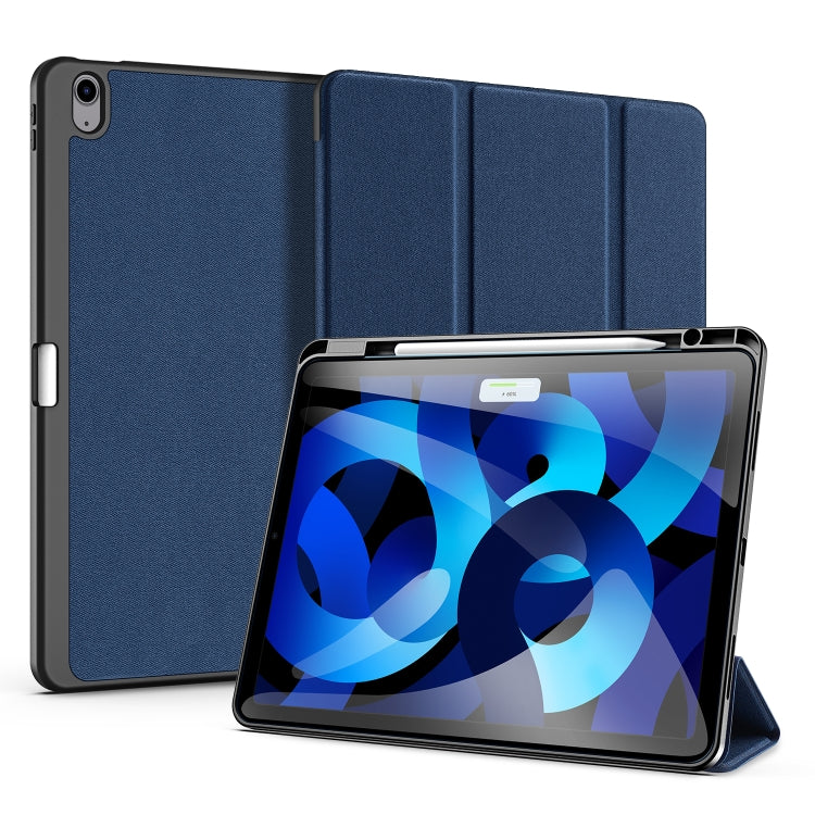 For iPad Air 13 2024 / 2025 DUX DUCIS Domo Series Cloth Texture Magnetic Leather Tablet Case(Blue) - HoMEdemic™ 