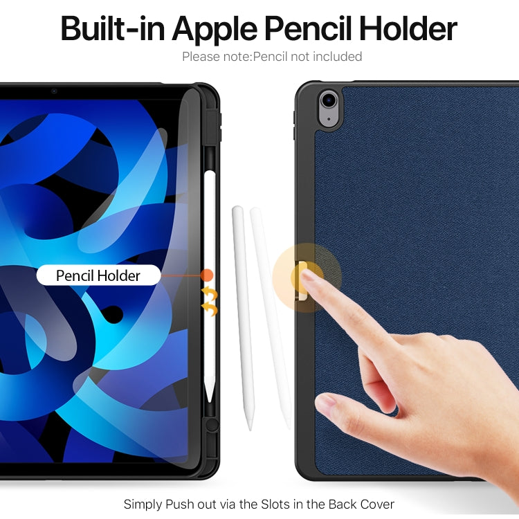 For iPad Air 13 2024 / 2025 DUX DUCIS Domo Series Cloth Texture Magnetic Leather Tablet Case(Blue) - HoMEdemic™ 