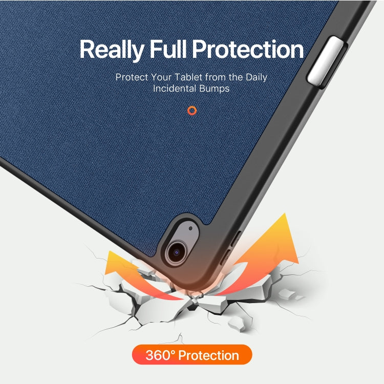 For iPad Air 13 2024 / 2025 DUX DUCIS Domo Series Cloth Texture Magnetic Leather Tablet Case(Blue) - HoMEdemic™ 