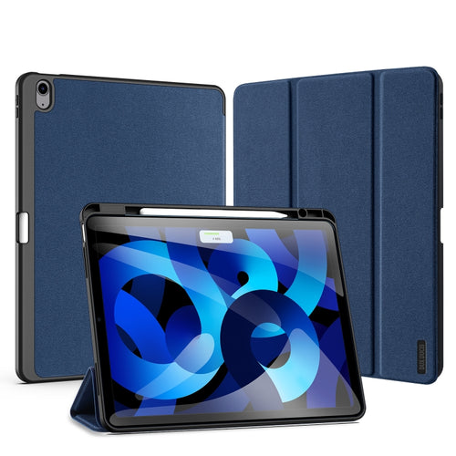 For iPad Air 13 2024 DUX DUCIS Domo Series Cloth Texture Magnetic Leather Tablet Case(Blue) - HoMEdemic™ 