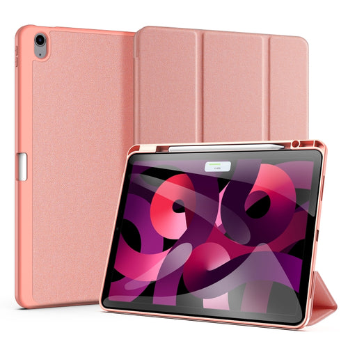 For iPad Air 13 2024 DUX DUCIS Domo Series Cloth Texture Magnetic Leather Tablet Case(Pink) - HoMEdemic™ 