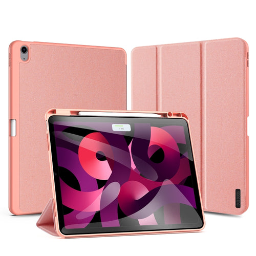 For iPad Air 13 2024 DUX DUCIS Domo Series Cloth Texture Magnetic Leather Tablet Case(Pink) - HoMEdemic™ 