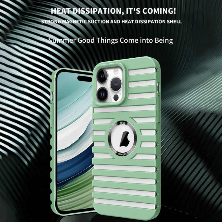 For iPhone 15 Pro Max Hollow Heat Dissipation MagSafe Magnetic PC Phone Case(Green) - HoMEdemic™ 