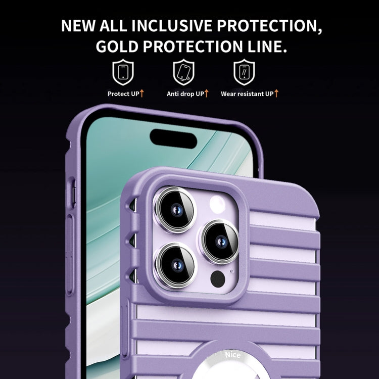 For iPhone 15 Pro Hollow Heat Dissipation MagSafe Magnetic PC Phone Case(Purple) - HoMEdemic™ 