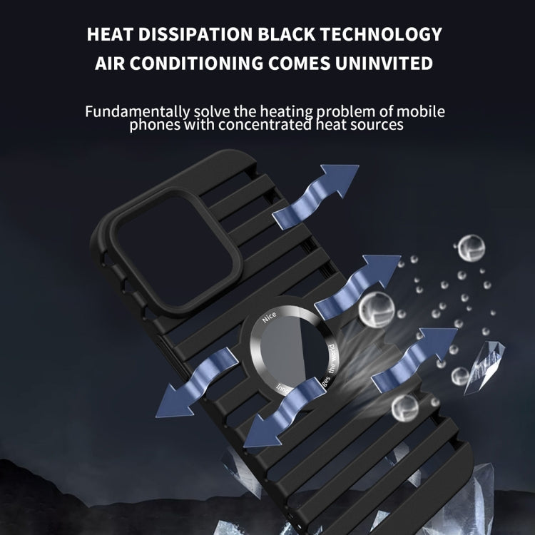 For iPhone 15 Pro Hollow Heat Dissipation MagSafe Magnetic PC Phone Case(Black) - HoMEdemic™ 