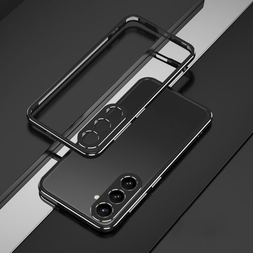 For Samsung Galaxy S24 5G Aurora Series Lens Protector + Metal Frame Phone Case(Black Silver) - HoMEdemic™ 