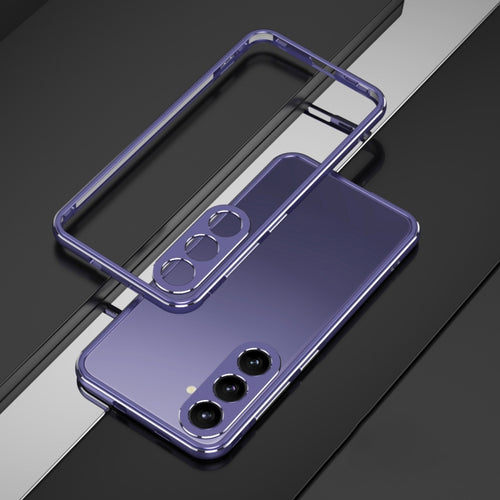 For Samsung Galaxy S24 5G Aurora Series Lens Protector + Metal Frame Phone Case(Purple Silver) - HoMEdemic™ 