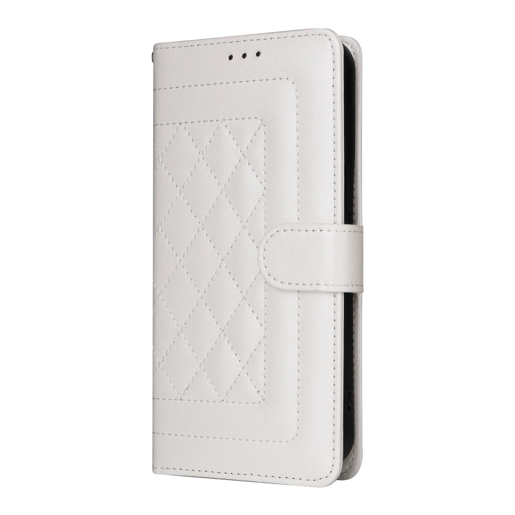 For iPhone 15 Pro Diamond Lattice Leather Flip Phone Case(White) - HoMEdemic™ 