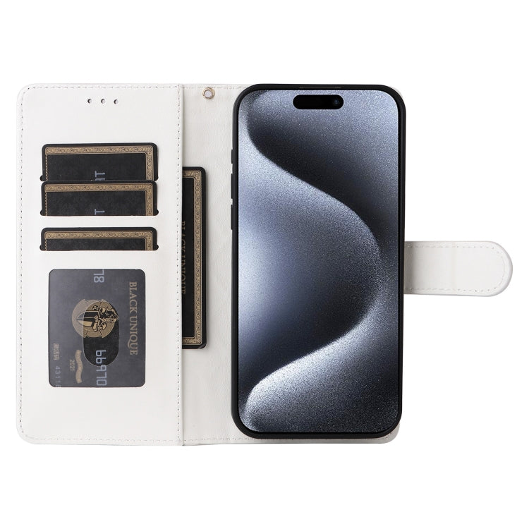 For iPhone 15 Pro Diamond Lattice Leather Flip Phone Case(White) - HoMEdemic™ 