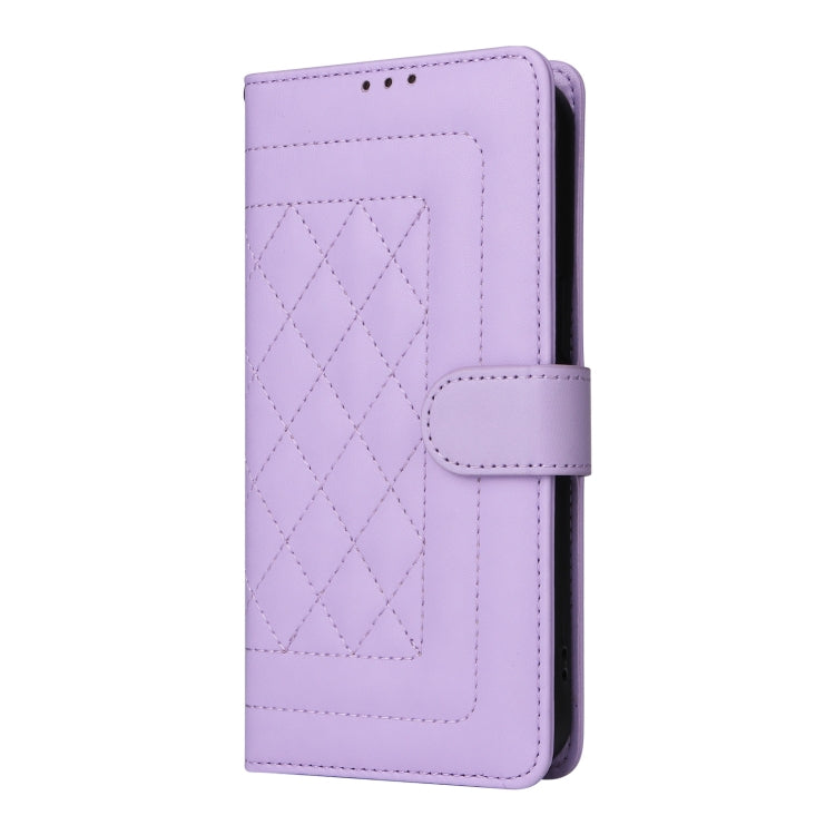 For iPhone 15 Pro Diamond Lattice Leather Flip Phone Case(Light Purple) - HoMEdemic™ 