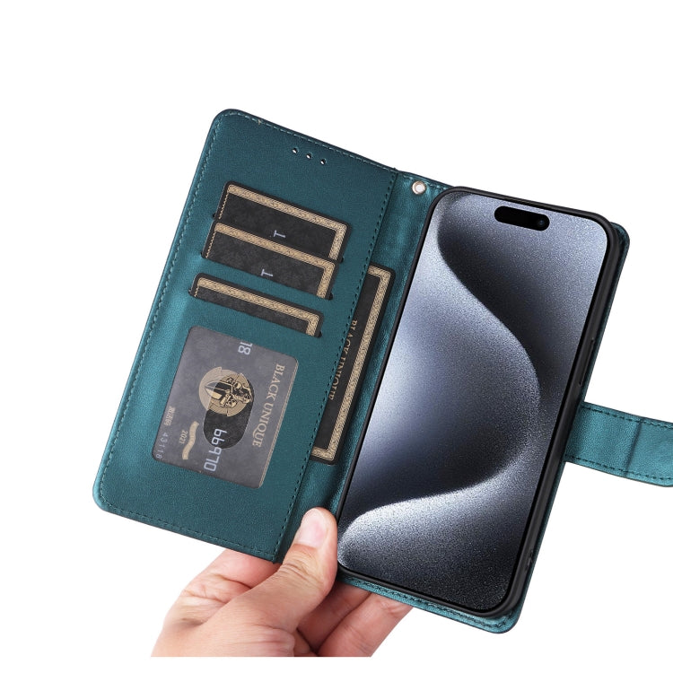 For iPhone 15 Pro Diamond Lattice Leather Flip Phone Case(Green) - HoMEdemic™ 