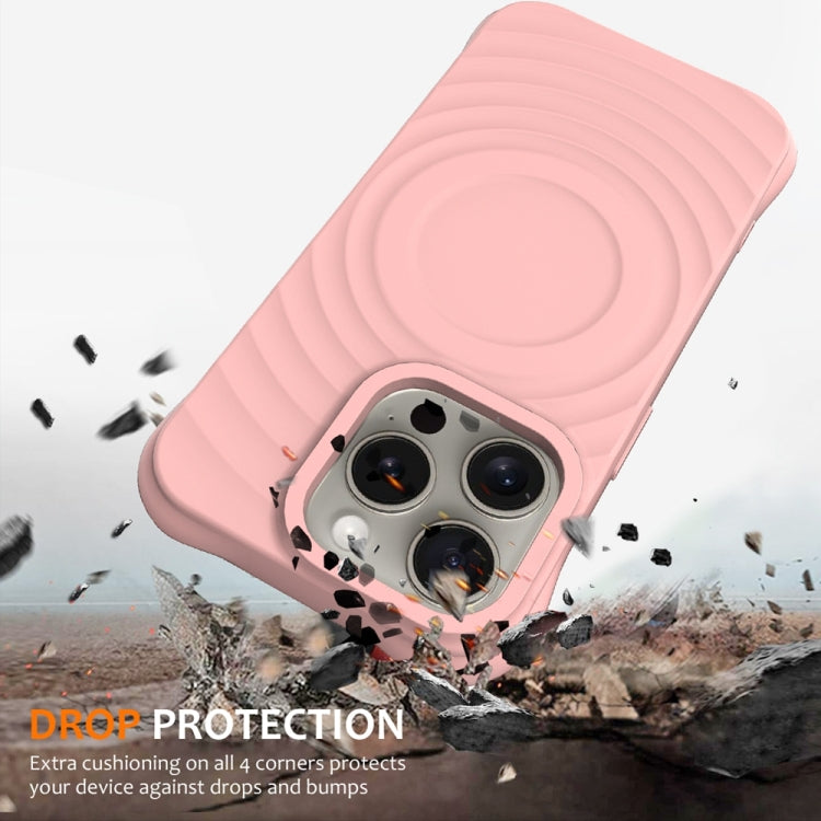 For iPhone 15 Pro Wave Texture MagSafe Magnetic Liquid Silicone Phone Case(Pink) - HoMEdemic™ 