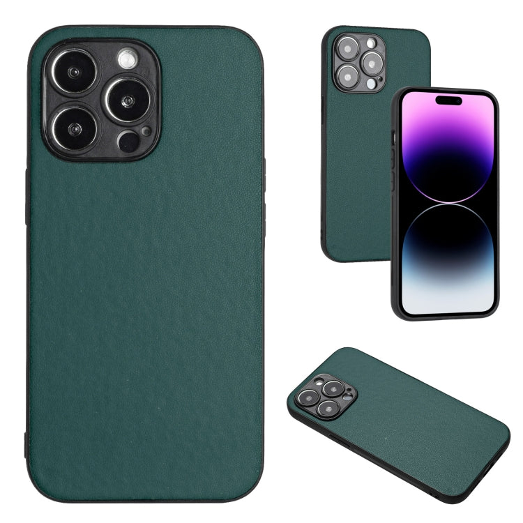 For iPhone 15 Pro Max R20 Leather Pattern Phone Single Case(Green) - HoMEdemic™ 